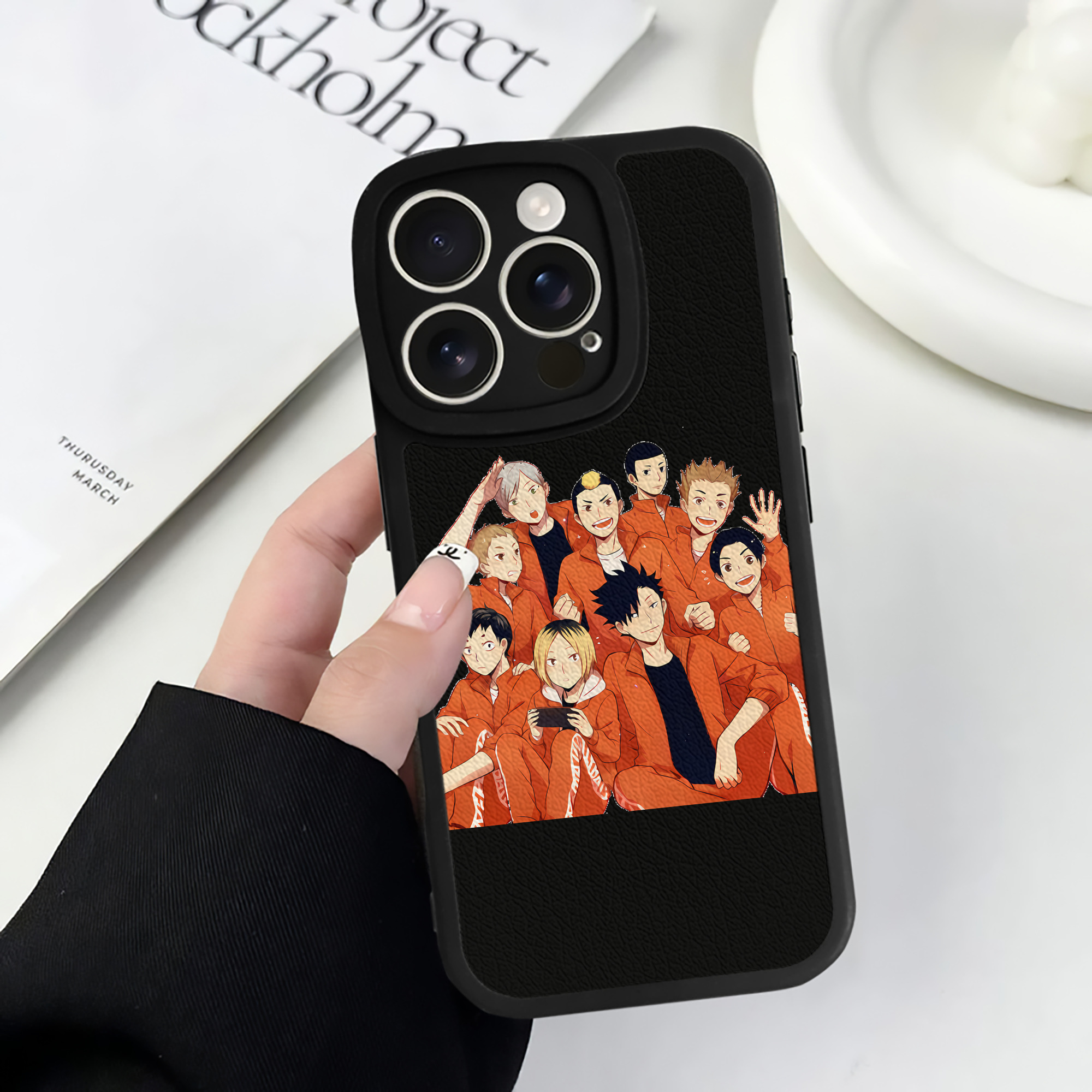 （画像用） ハイキュー!! Haikyu!! 【iPhone 16シリーズ対応】シリコンスマホケース（レザー調） 材質：シリコン
